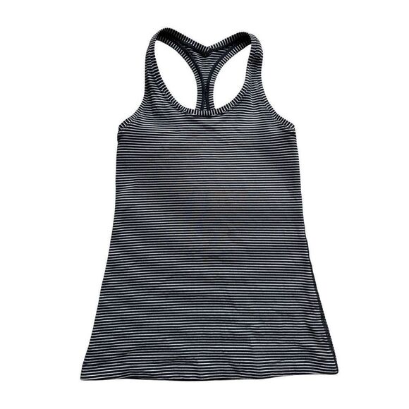 Lululemon Cool Racerback Parallel Stripe Black Size 4 - Picture 5 of 9